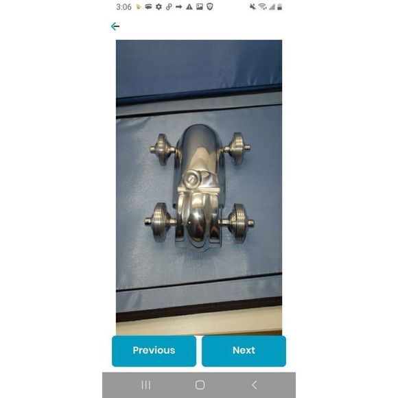 VINTAGE Polished Aluminum Slot Car Collectable - Picture 6 of 7